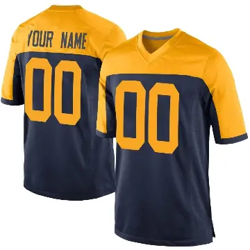 ＃00 Men's Custom Navy Game Green Bay Packers Alternate Jersey