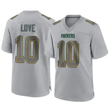 ＃10 Youth Jordan Love Gray Game Green Bay Packers Atmosphere Fashion Jersey