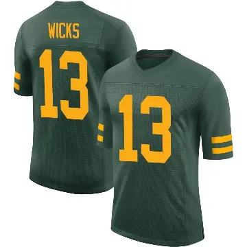 ＃13 Youth Dontayvion Wicks Green Limited Green Bay Packers Alternate Vapor Jersey