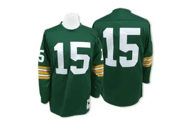 ＃15 Men's Bart Starr Green Authentic Green Bay Packers Throwback Jersey