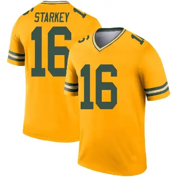 ＃16 Men's Rory Starkey Gold Legend Green Bay Packers Inverted Jersey