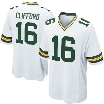 ＃16 Men's Sean Clifford White Game Green Bay Packers Jersey