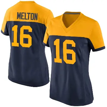 ＃16 Women's Bo Melton Navy Game Green Bay Packers Alternate Jersey