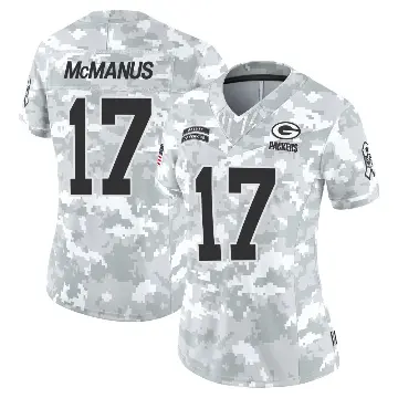 ＃17 Women's Brandon McManus Arctic Camo Limited Green Bay Packers 2024 Salute to Service Jersey