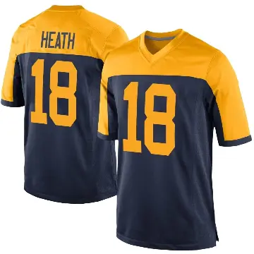 ＃18 Men's Malik Heath Navy Game Green Bay Packers Alternate Jersey