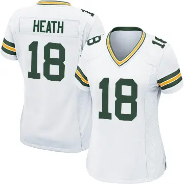 ＃18 Women's Malik Heath White Game Green Bay Packers Jersey