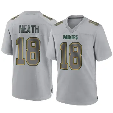 ＃18 Youth Malik Heath Gray Game Green Bay Packers Atmosphere Fashion Jersey
