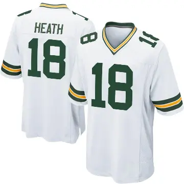 ＃18 Youth Malik Heath White Game Green Bay Packers Jersey