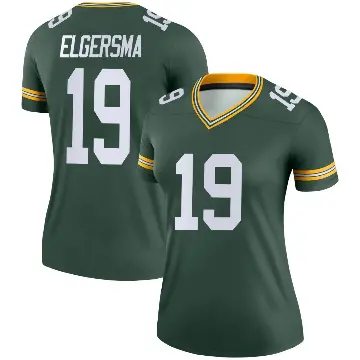 ＃19 Women's Taylor Elgersma Green Legend Green Bay Packers Jersey