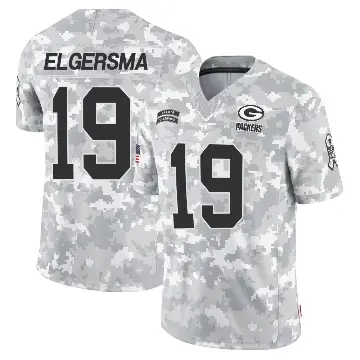 ＃19 Youth Taylor Elgersma Arctic Camo Limited Green Bay Packers 2024 Salute to Service Jersey