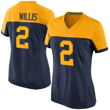 ＃2 Women's Malik Willis Navy Game Green Bay Packers Alternate Jersey