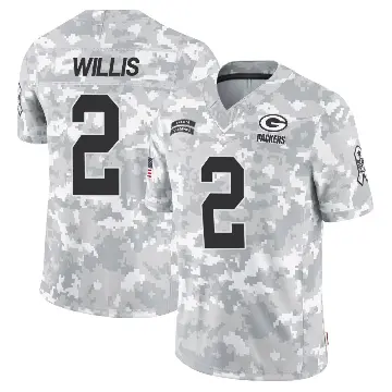 ＃2 Youth Malik Willis Arctic Camo Limited Green Bay Packers 2024 Salute to Service Jersey