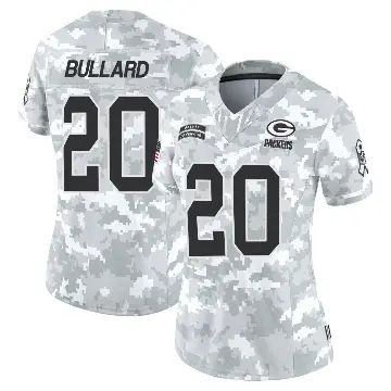 ＃20 Women's Javon Bullard Arctic Camo Limited Green Bay Packers 2024 Salute to Service Jersey