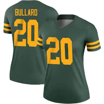 ＃20 Women's Javon Bullard Green Legend Green Bay Packers Alternate Jersey