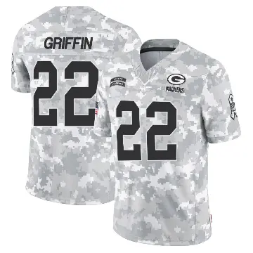 ＃22 Youth Tulu Griffin Arctic Camo Limited Green Bay Packers 2024 Salute to Service Jersey