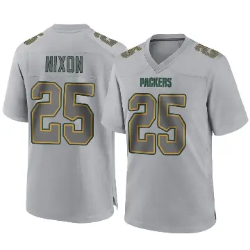 ＃25 Men's Keisean Nixon Gray Game Green Bay Packers Atmosphere Fashion Jersey