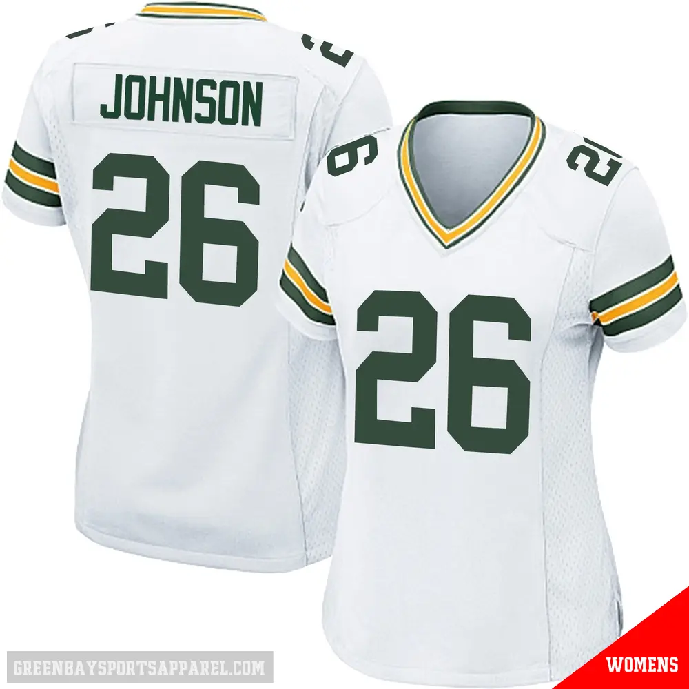 ＃26 Women's Kaleb Johnson White Game Green Bay Packers Jersey
