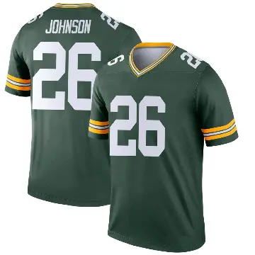＃26 Youth Kaleb Johnson Green Legend Green Bay Packers Jersey