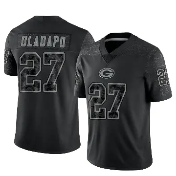 ＃27 Men's Kitan Oladapo Black Limited Green Bay Packers Reflective Jersey
