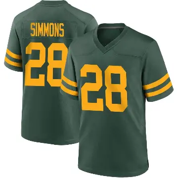＃28 Men's Isaiah Simmons Green Game Green Bay Packers Alternate Jersey