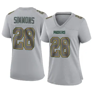 ＃28 Women's Isaiah Simmons Gray Game Green Bay Packers Atmosphere Fashion Jersey