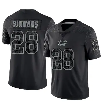 ＃28 Youth Isaiah Simmons Black Limited Green Bay Packers Reflective Jersey
