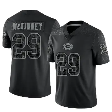＃29 Men's Xavier McKinney Black Limited Green Bay Packers Reflective Jersey