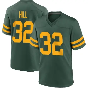 ＃32 Men's Kylin Hill Green Game Green Bay Packers Alternate Jersey