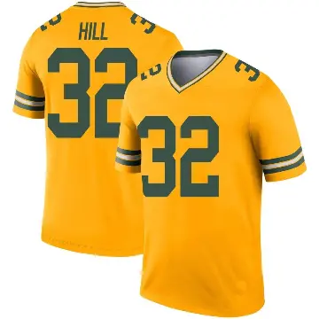 ＃32 Youth Kylin Hill Gold Legend Green Bay Packers Inverted Jersey