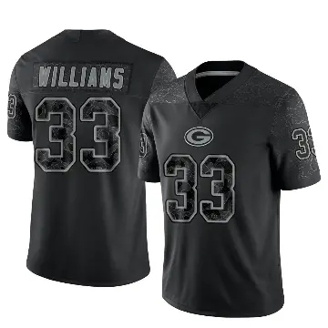 ＃33 Youth Evan Williams Black Limited Green Bay Packers Reflective Jersey