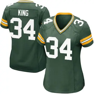 ＃34 Women's Kalen King Green Game Green Bay Packers Team Color Jersey