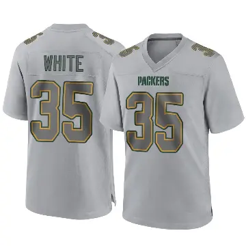 ＃35 Men's Jalen White Gray Game Green Bay Packers Atmosphere Fashion Jersey