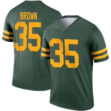 ＃35 Men's Kahzir Brown Green Legend Green Bay Packers Alternate Jersey
