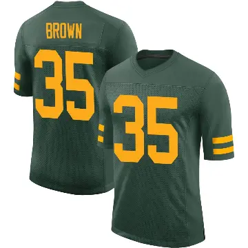 ＃35 Men's Kahzir Brown Green Limited Green Bay Packers Alternate Vapor Jersey