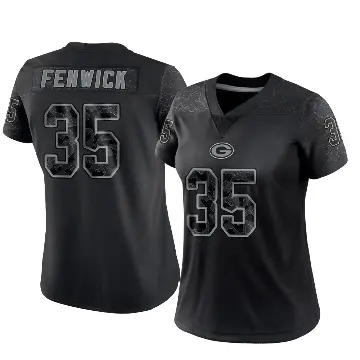 ＃35 Women's Deshaun Fenwick Black Limited Green Bay Packers Reflective Jersey