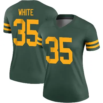 ＃35 Women's Jalen White Green Legend Green Bay Packers Alternate Jersey