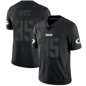 ＃35 Youth Jalen White Black Impact Limited Green Bay Packers Jersey