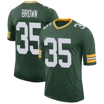 ＃35 Youth Kahzir Brown Green Limited Green Bay Packers Classic Jersey