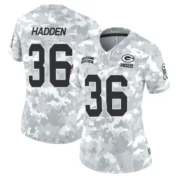 ＃36 Women's Kamal Hadden Arctic Camo Limited Green Bay Packers 2024 Salute to Service Jersey