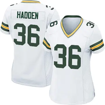 ＃36 Women's Kamal Hadden White Game Green Bay Packers Jersey