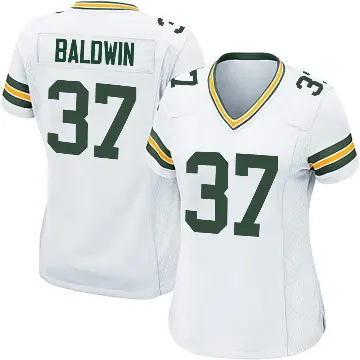 ＃37 Women's Johnathan Baldwin White Game Green Bay Packers Jersey