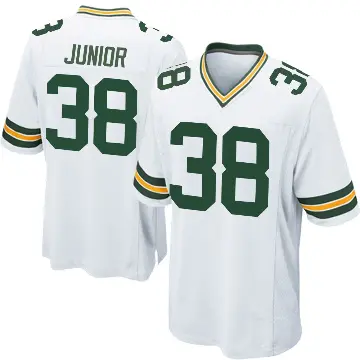 ＃38 Youth Gregory Junior White Game Green Bay Packers Jersey
