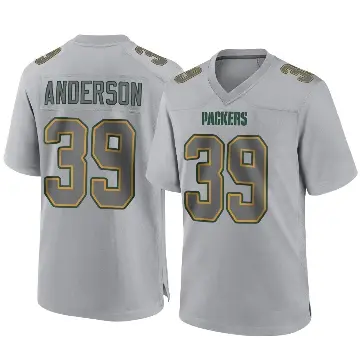 ＃39 Men's Zayne Anderson Gray Game Green Bay Packers Atmosphere Fashion Jersey