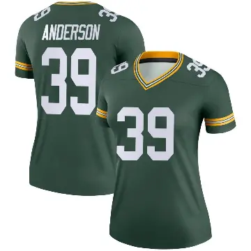 ＃39 Women's Zayne Anderson Green Legend Green Bay Packers Jersey