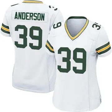 ＃39 Women's Zayne Anderson White Game Green Bay Packers Jersey