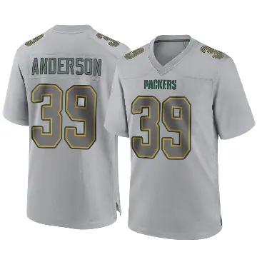 ＃39 Youth Zayne Anderson Gray Game Green Bay Packers Atmosphere Fashion Jersey
