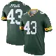 ＃43 Men's Broughton Hatcher Green Legend Green Bay Packers Jersey