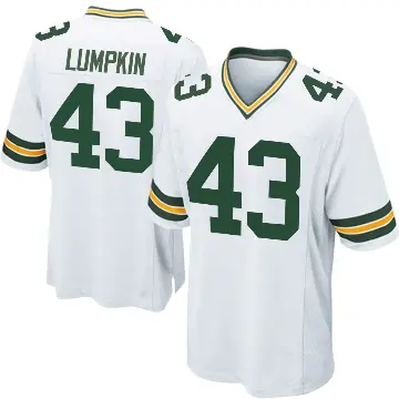 ＃43 Men's Johnny Lumpkin White Game Green Bay Packers Jersey