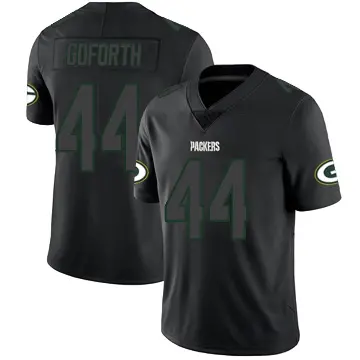 ＃44 Men's Ralen Goforth Black Impact Limited Green Bay Packers Jersey