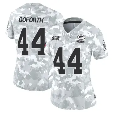 ＃44 Women's Ralen Goforth Arctic Camo Limited Green Bay Packers 2024 Salute to Service Jersey